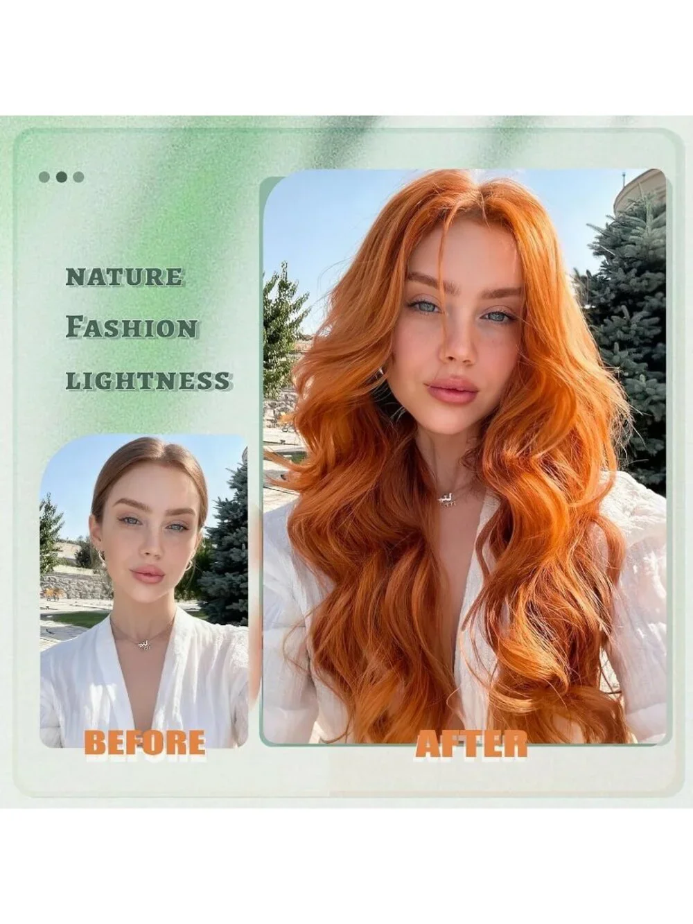 Women's Orange 26 Inch Natural Synthetic Modern Long Curly Wavy Fiber Wigs